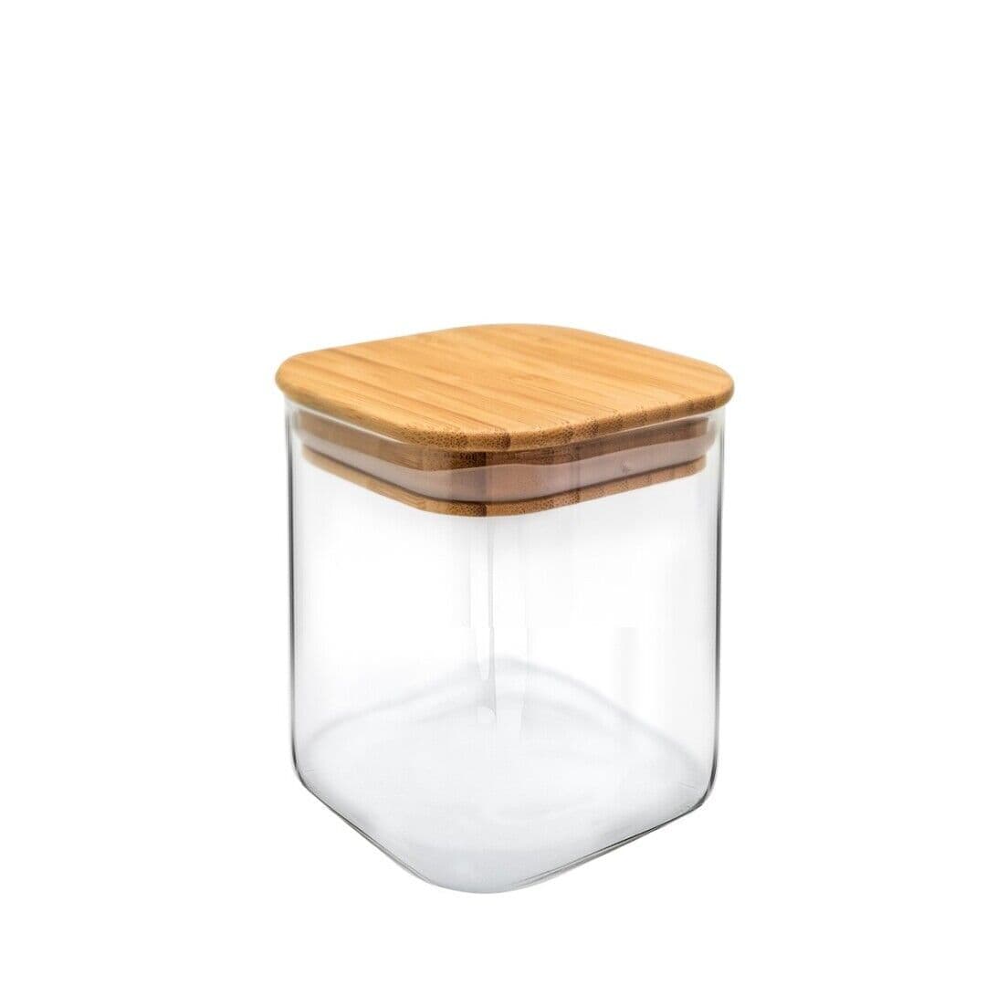 Nerthus Стъклен канистер за съхранение с бамбуков капак – 800 мл.