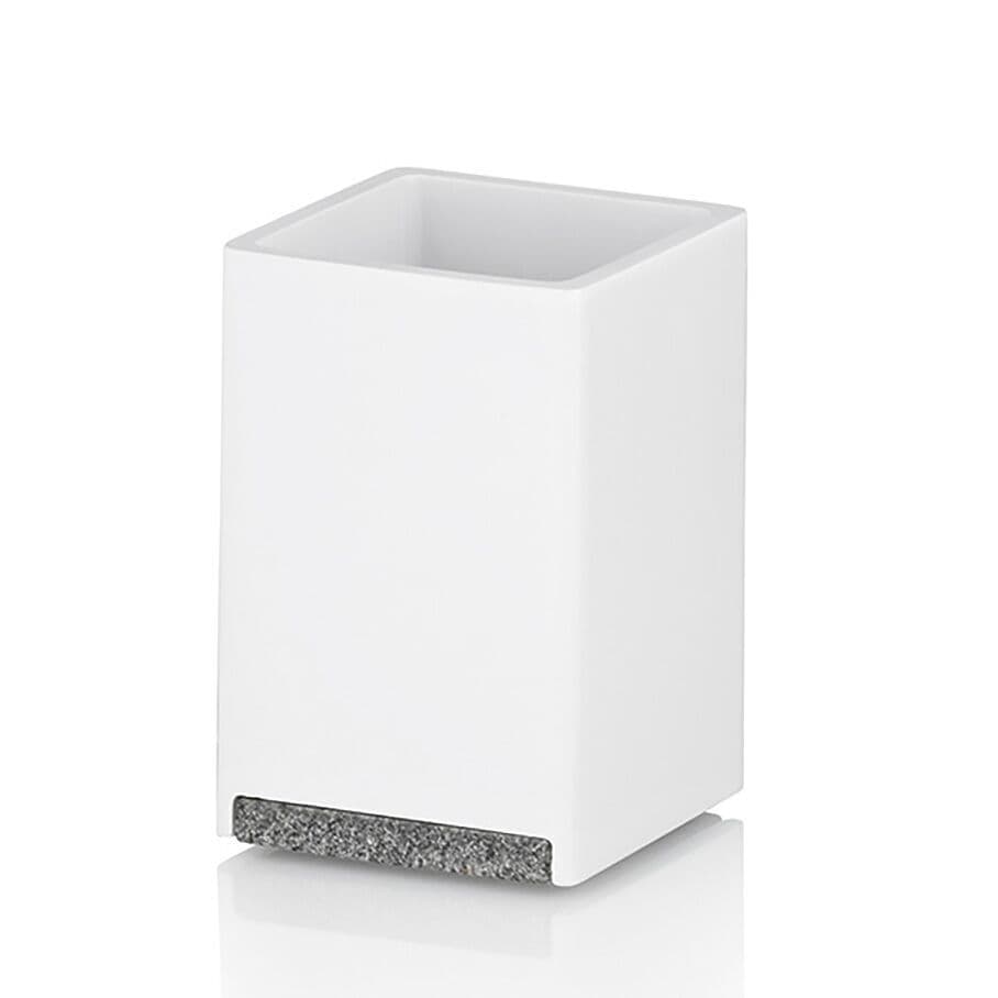 KELA Чаша за баня “Cube“ – бяла с елемент във вид на камък