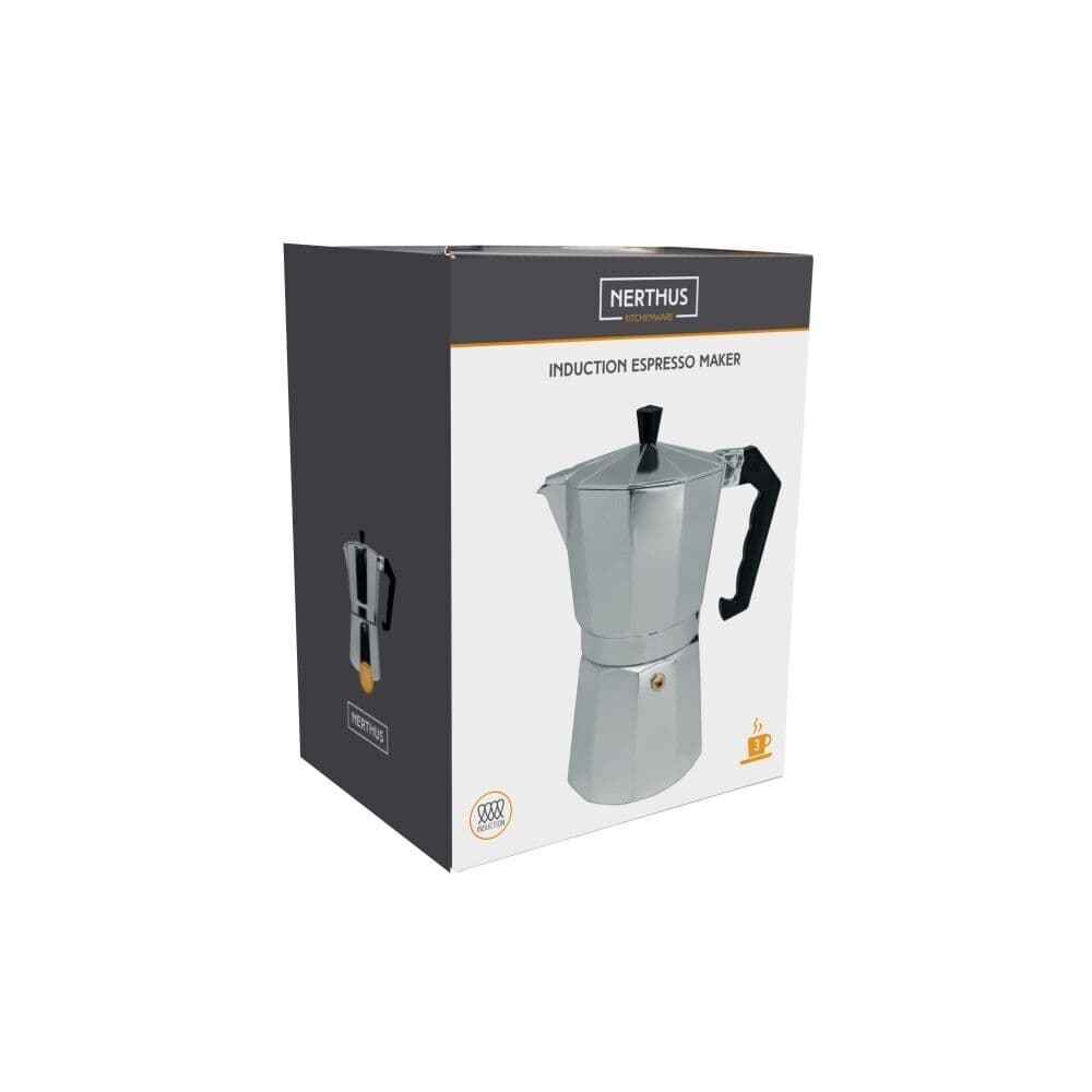 Nerthus Алуминиева индукционна кафеварка за 3 кафета