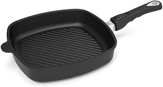 AMT Gastroguss Тиган грил индукционен – 28 х 28 см, височина 5 см, с мобилна дръжка