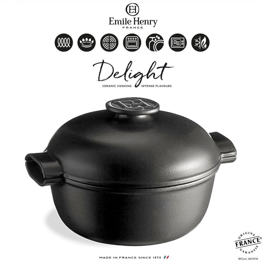 EMILE HENRY Керамична индукционна тенджера “DELIGHT“  – 4 л / Ø 27 см – цвят черен