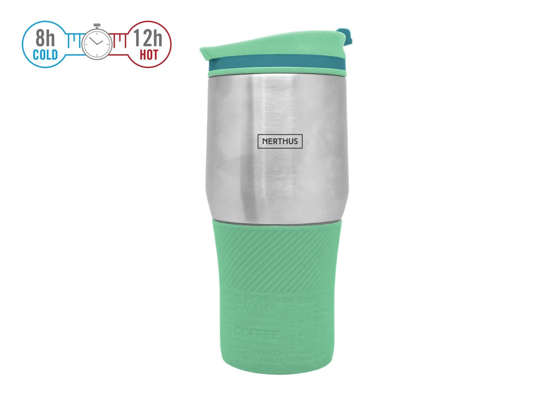 Nerthus Двустенна термочаша – 400 мл. – зелен цвят