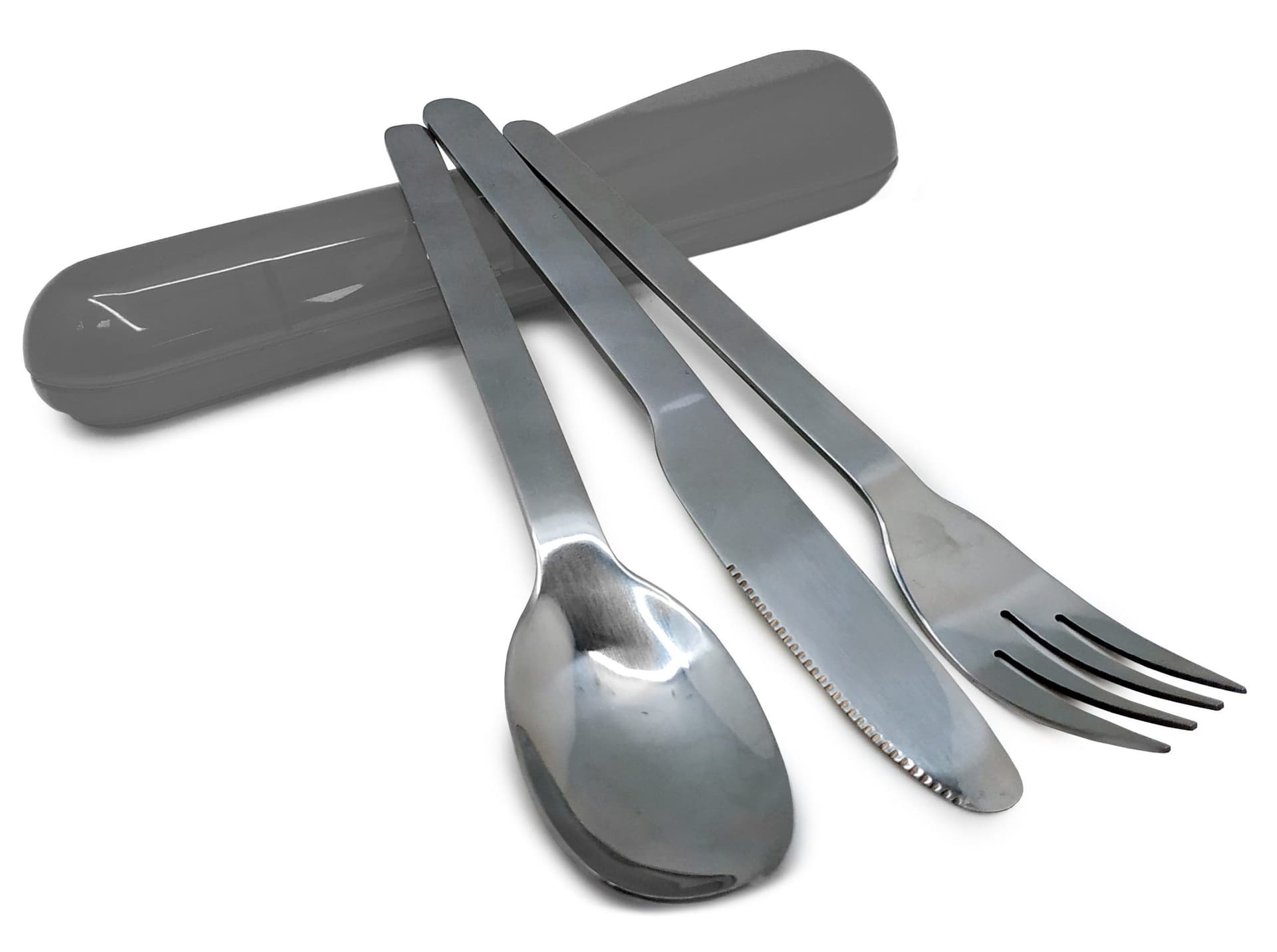 Nerthus Комплект от 3 бр. стоманени прибори за хранене в кутия