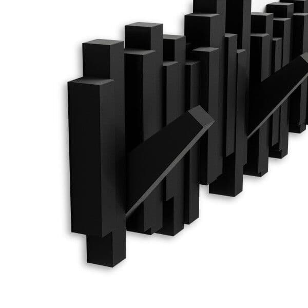 UMBRA Закачалка за стена с 5 бр. закачалки “STICKS“ – цвят черен