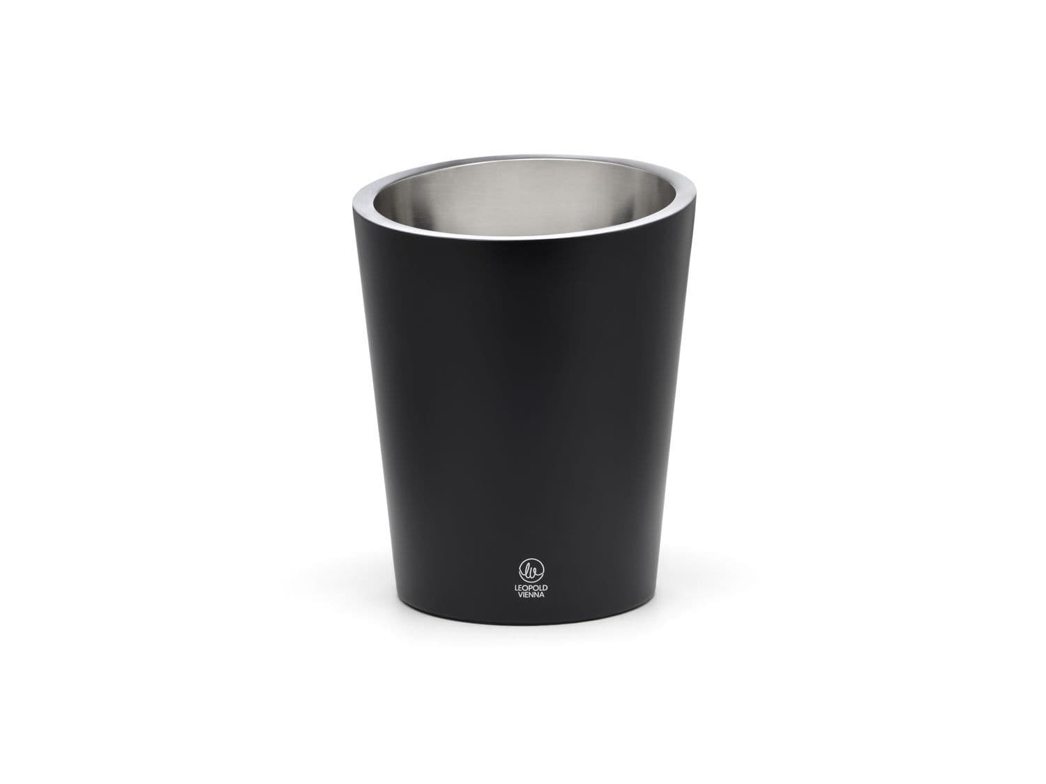 LEOPOLD VIENNA Двустенен стоманен охладител за шампанско – черен