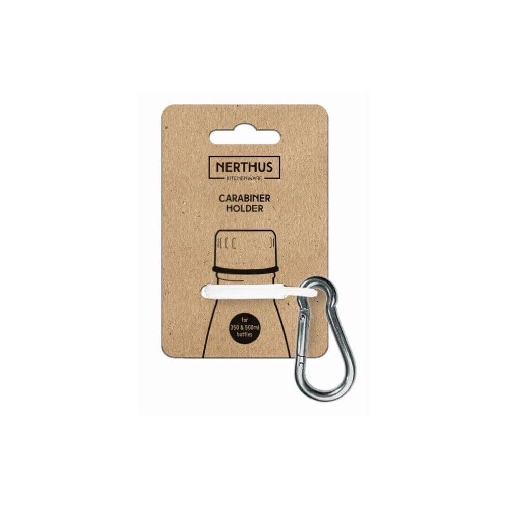 Nerthus Туристически държач за бутилки с карабинер – цвят бял