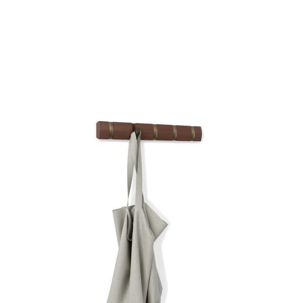 UMBRA Закачалка с 5 бр.куки “FLIP“ – цвят злато/светъл орех