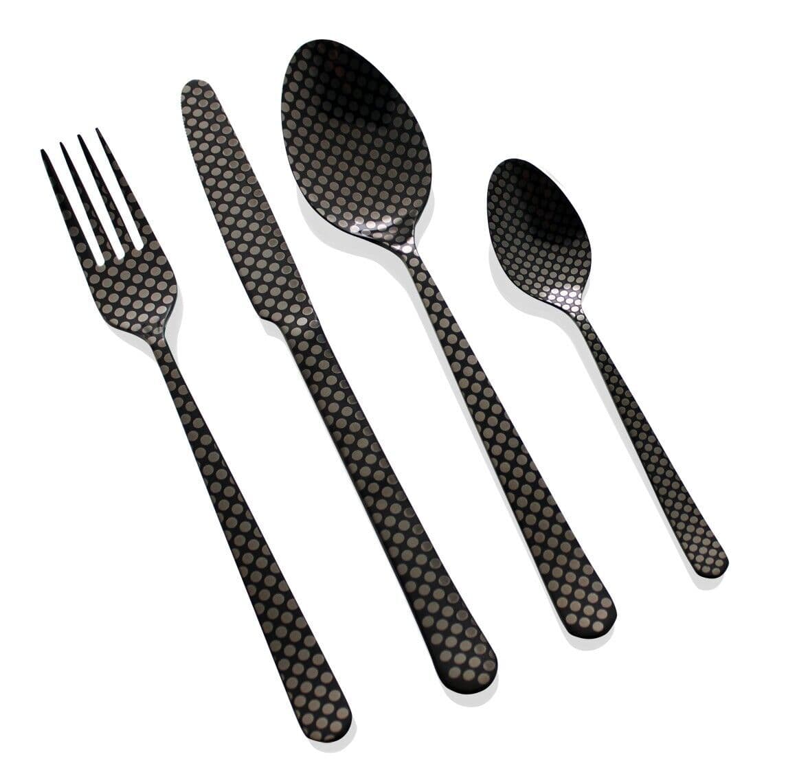 HERDMAR Комплект прибори за хранене “OSLO № 11“ – 36 части – черен мат, гравиран