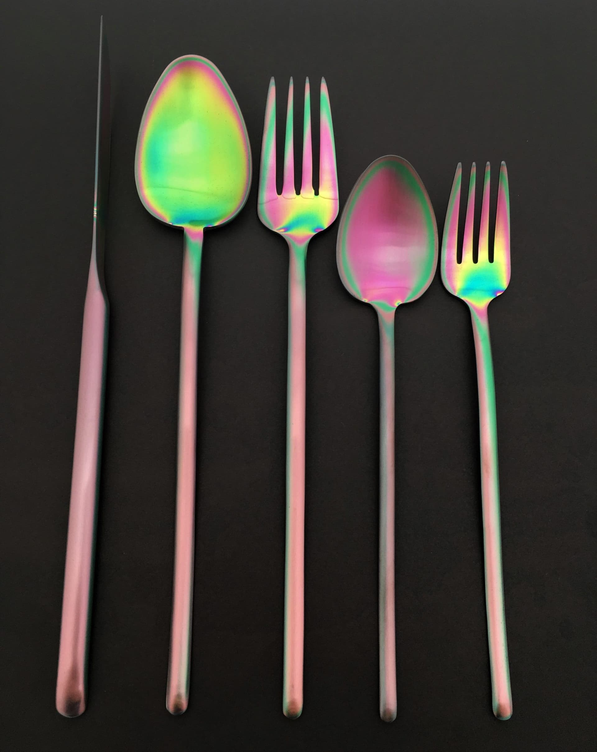 HERDMAR Комплект прибори за хранене “STICK“- 36 части – Rainbow / дъга / – PVD покритие