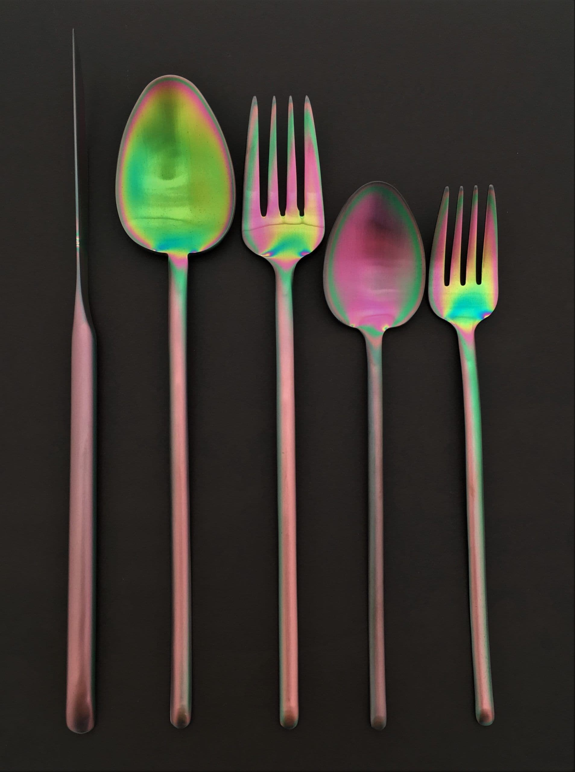 HERDMAR Комплект прибори за хранене “STICK“- 36 части – Rainbow / дъга / – PVD покритие