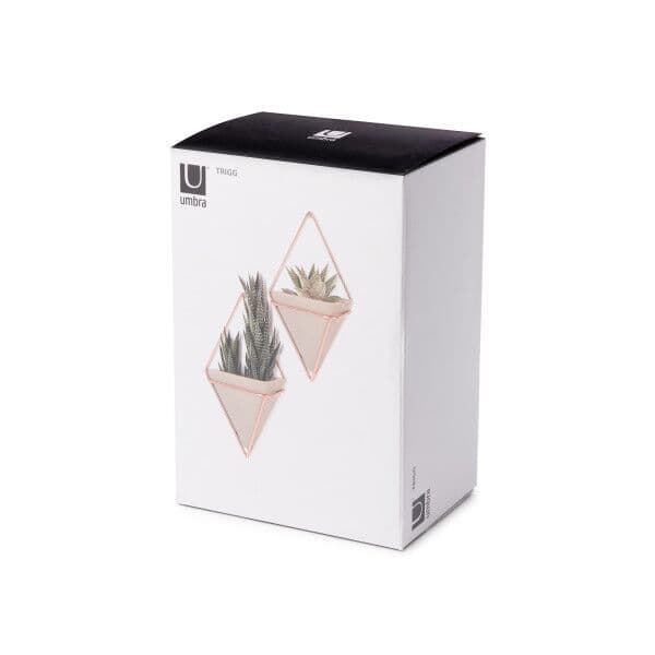 UMBRA Комплект декорация за стена “TRIGG“ – 2 части – цвят пясъчно сиво / медно