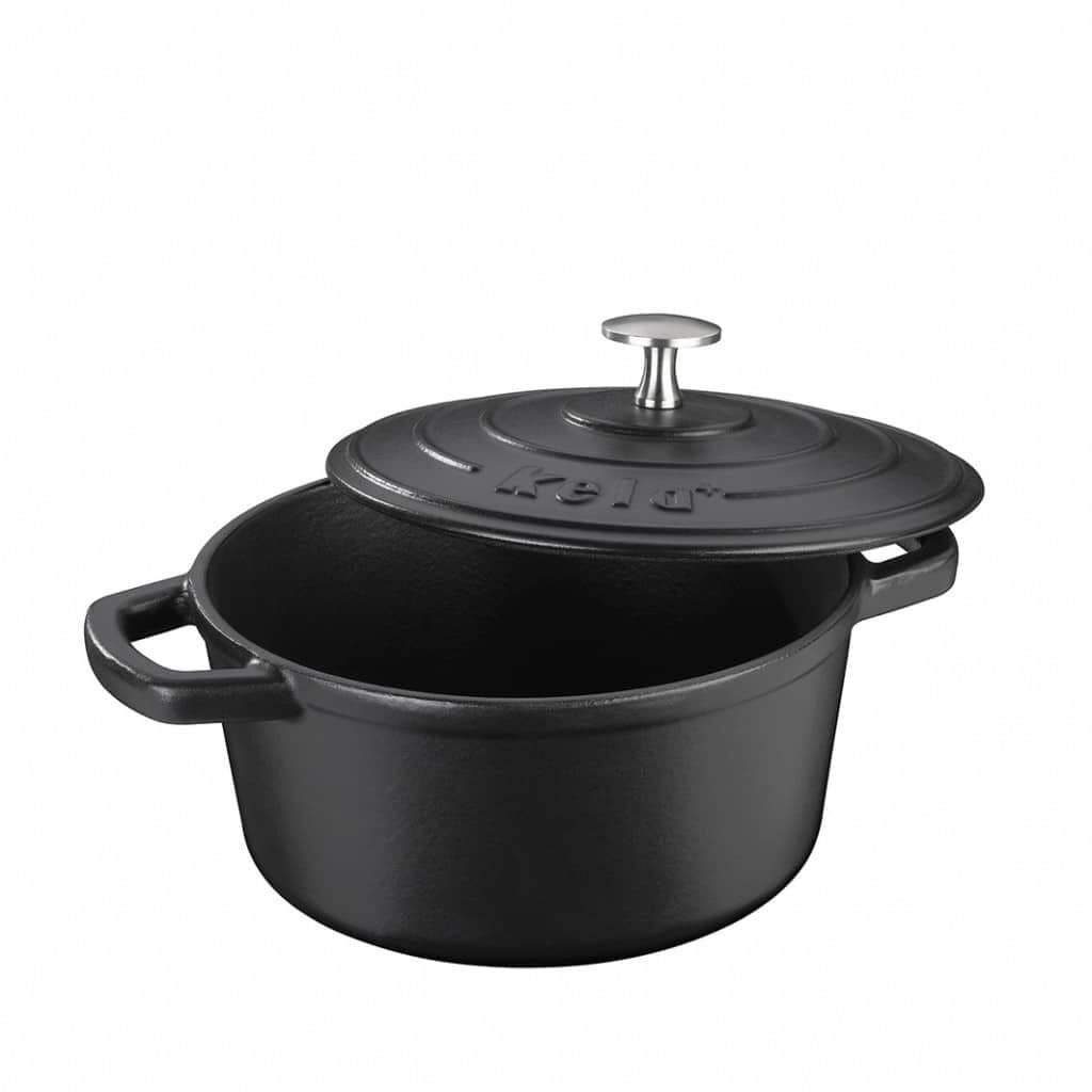 KELA Чугунена тенджера с капак “Calido“ – Ø 21 см. – черна