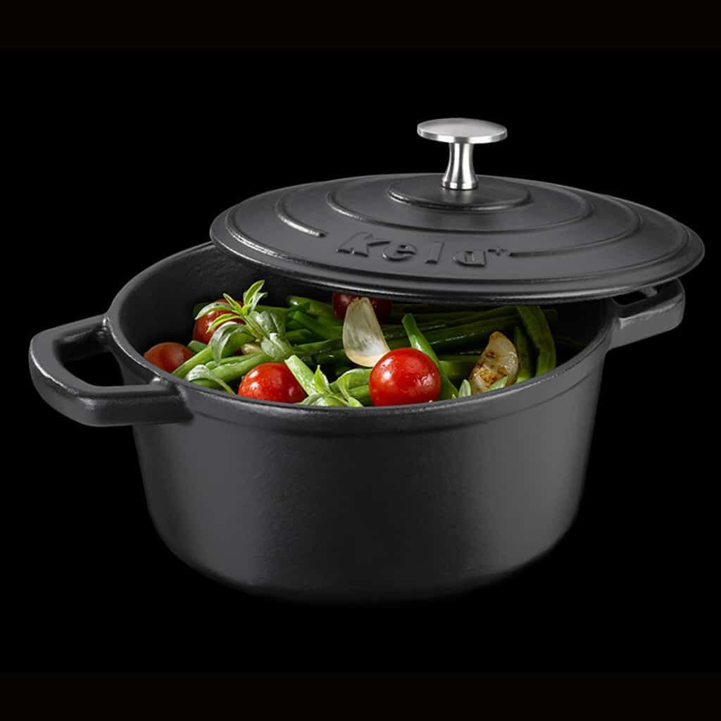 KELA Чугунена тенджера с капак “Calido“ – Ø 21 см. – черна