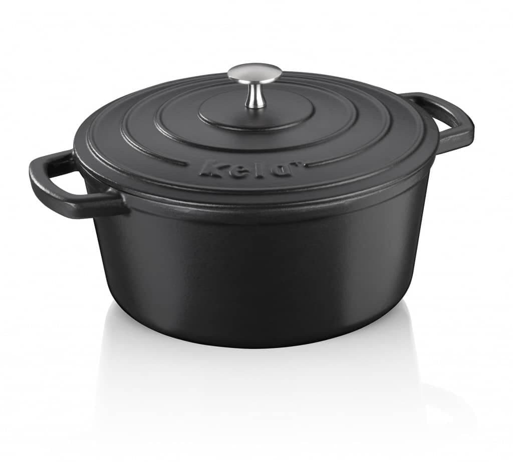 KELA Чугунена тенджера с капак “Calido“ - Ø 26 см.- черна