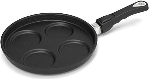 AMT Индукционен тиган за 4 бр. яйца на очи и палачинки - Ø 26 с мобилна дръжка