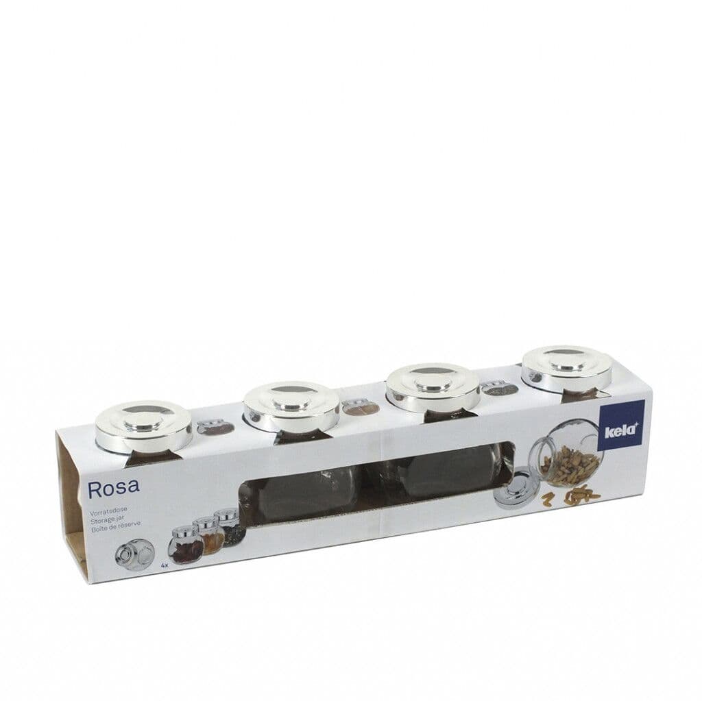 KELA Комплект от 4 бр. стъклени бурканчета за съхранение “Rosa“