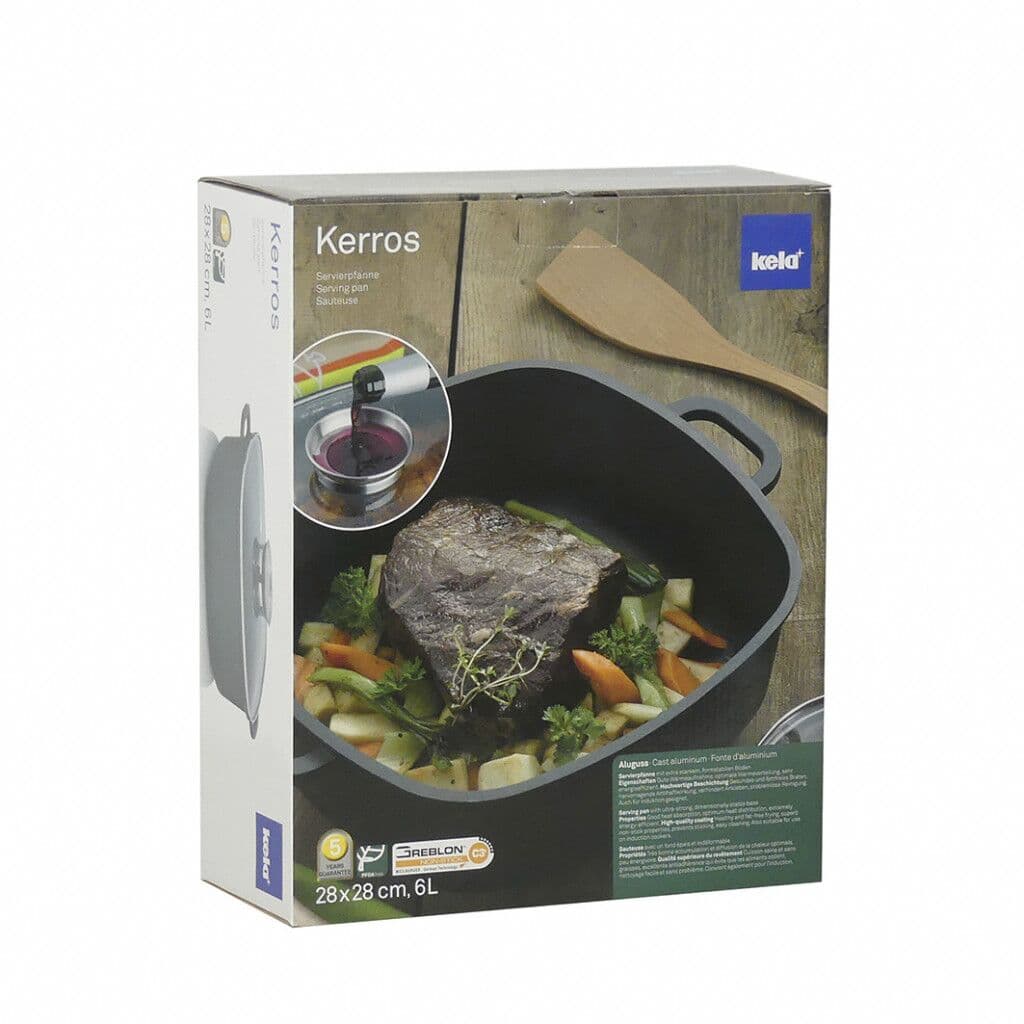 KELA Квадратна тенджера със стъклен капак “Kerros“ – 28х28 см.