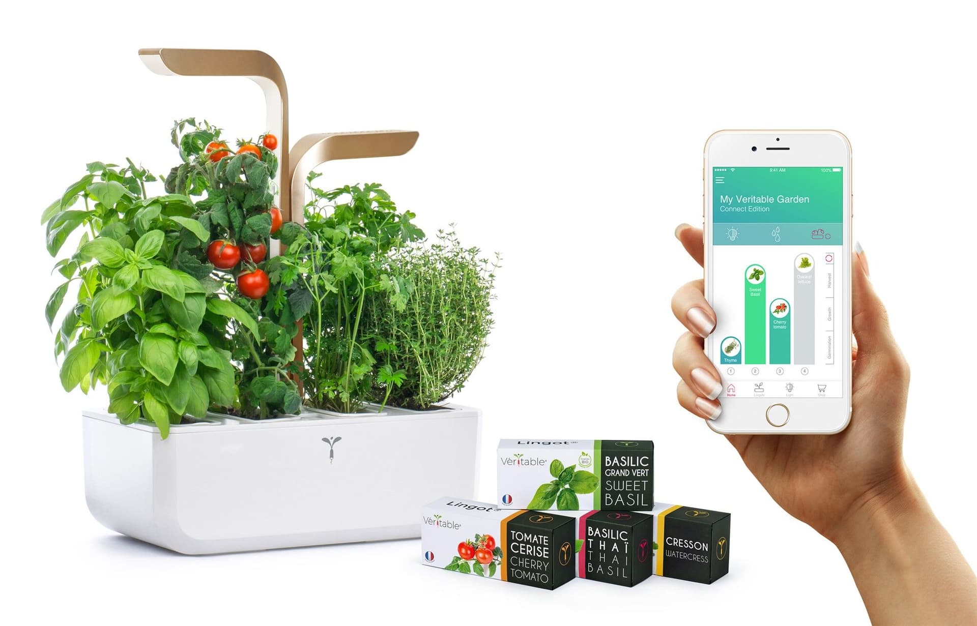 Домашна градина CONNECT VERITABLE® GARDEN - цвят бял/злато