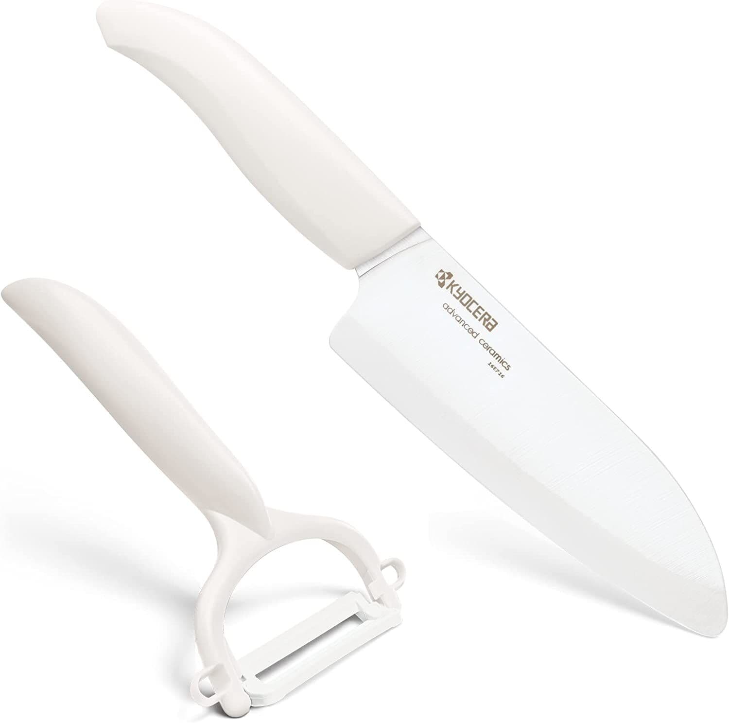 KYOCERA Комплект керамичен нож серия "GEN" и белачка - цвят бял