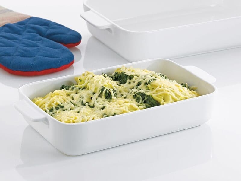 KELA Порцеланова правоъгълна форма за печене “Ester“ – 20х34,5 – бяла