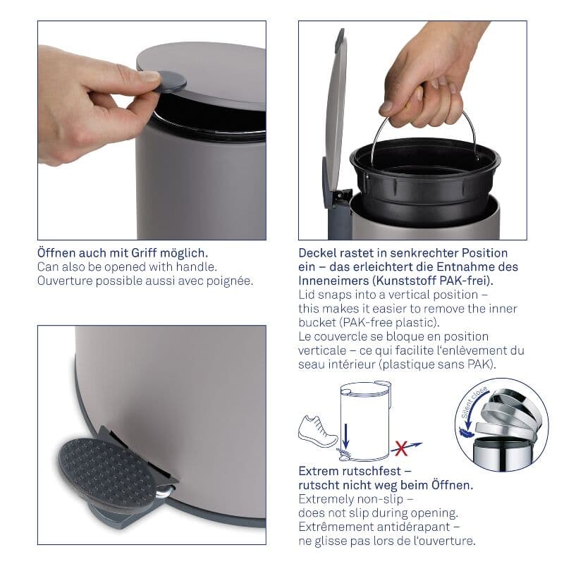 KELA Кош за отпадъци с педал “Mats“ – розов – 3 л.