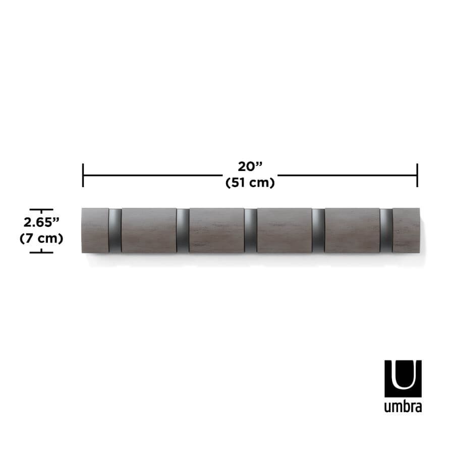 UMBRA Закачалка с 5 бр.куки “FLIP“ – цвят сив / калай