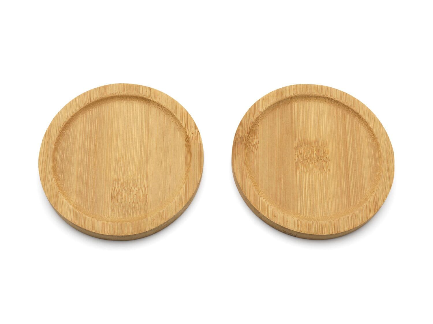 BREDEMEIJER Сет от 2 керамични чаши за чай с бамбукови подложки “Umea“ – бели – 250 мл.