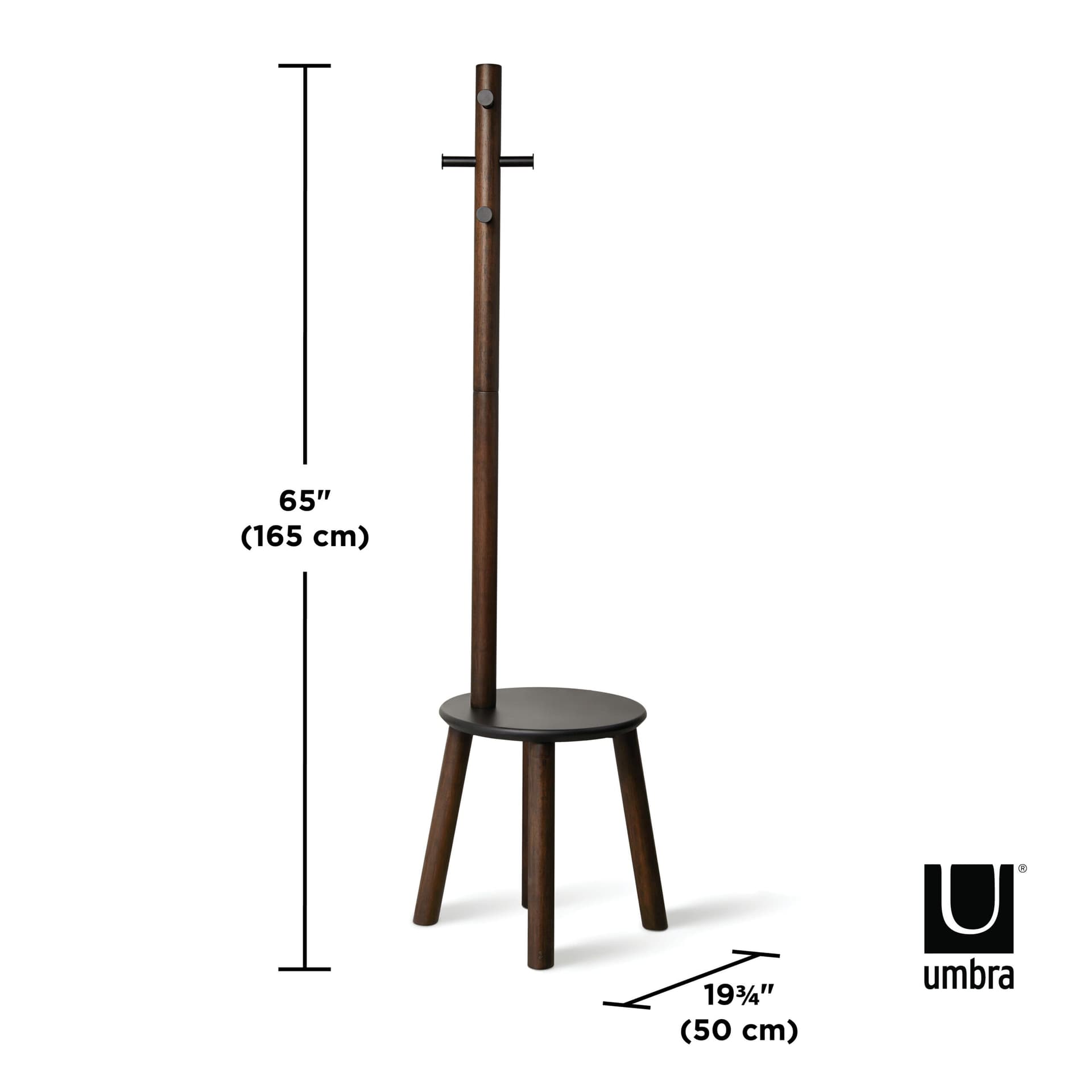 UMBRA Закачалка със стол “PILLAR STOOL“ – цвят орех