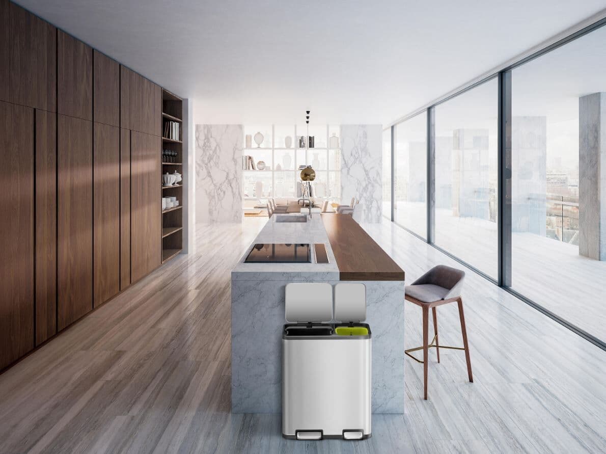 EKO Кош за разделно събиране с 2 педала “ECOCASA“- 30 + 20 л.- мат