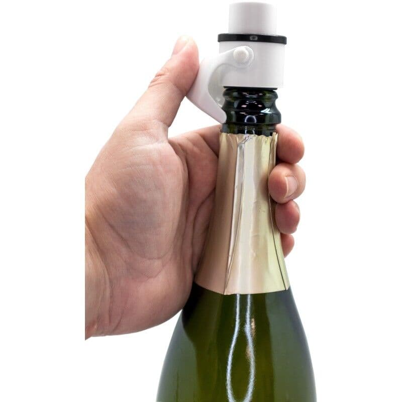 Vin Bouquet Тапа за шампанско с помпа – 2 IN 1 – бяла
