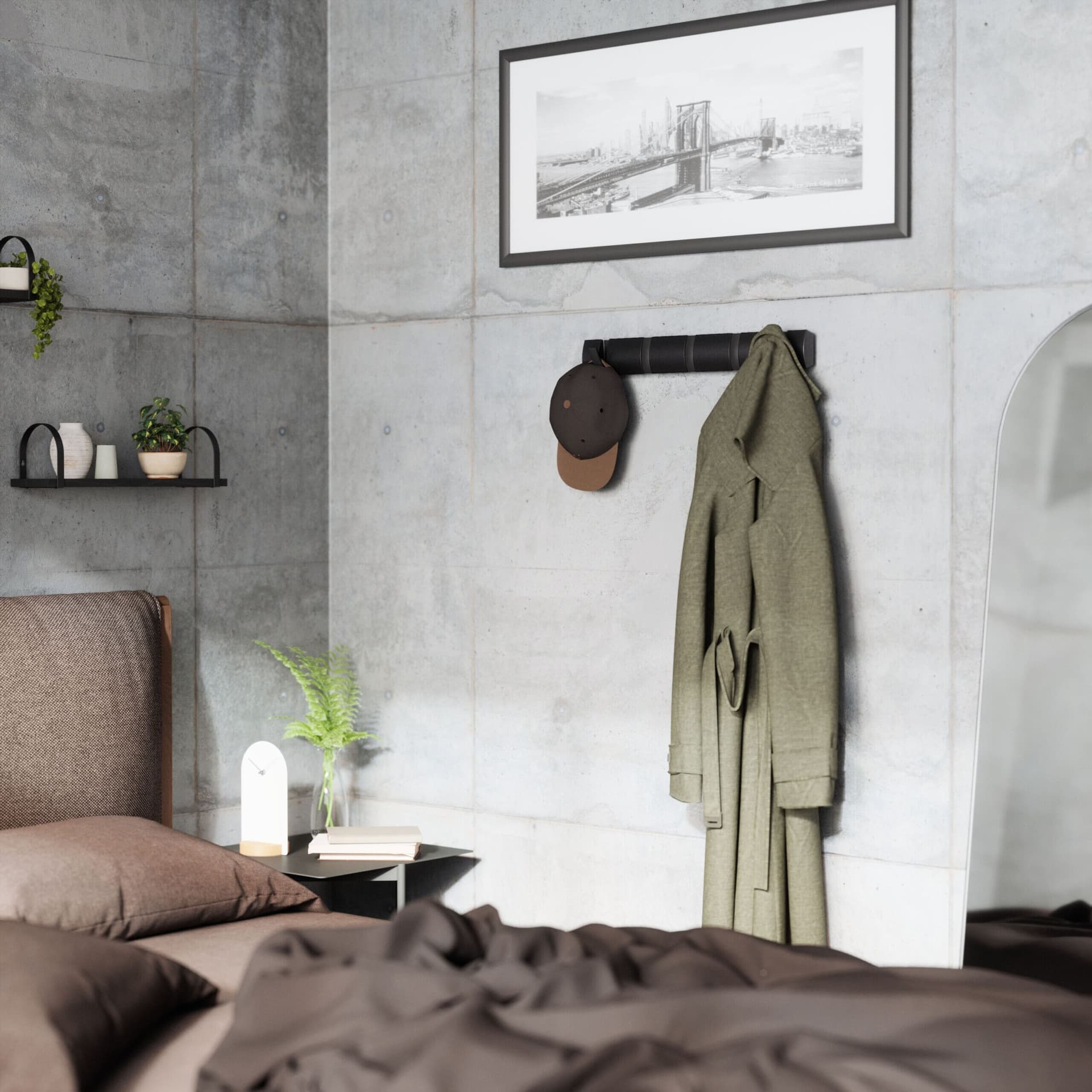 UMBRA Закачалка с 5бр.куки “FLIP“ – цвят черен