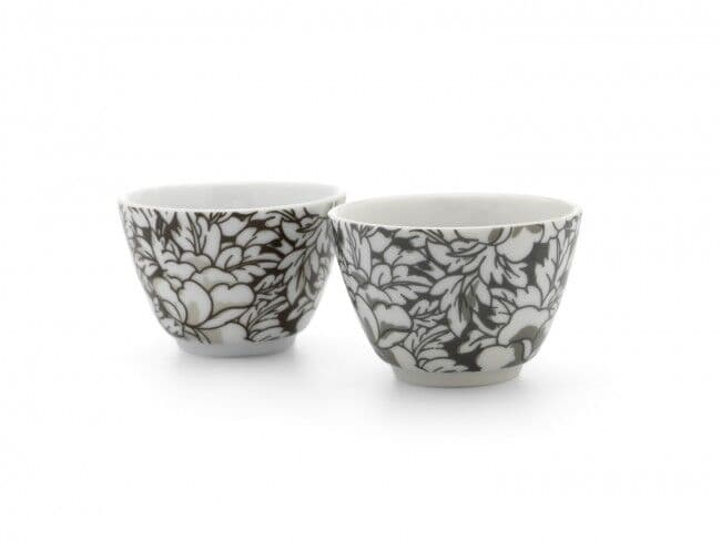 BREDEMEIJER Сет от 2 порцеланови чаши за чай “Yantai“ - кафяво - черни