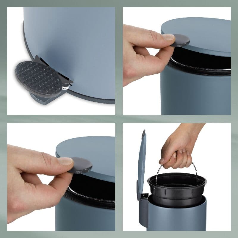 KELA Кош за отпадъци с педал “Mats“ – тъмно син – 3 л.