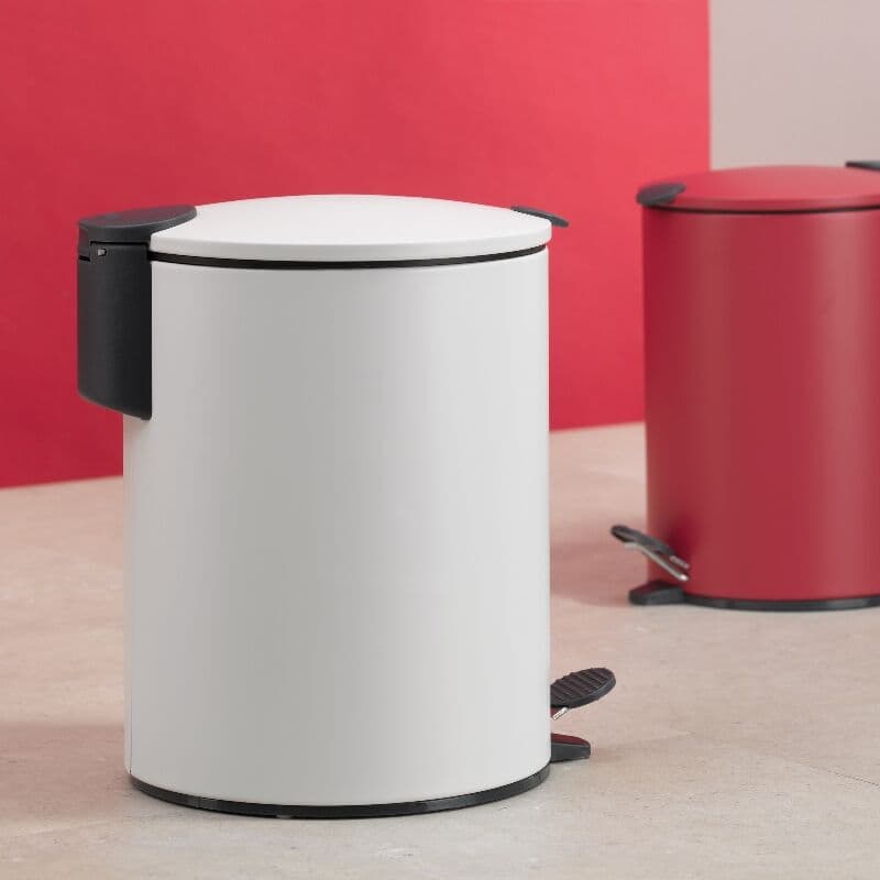 KELA Кош за отпадъци с педал “Mats“ – бял – 3 л.