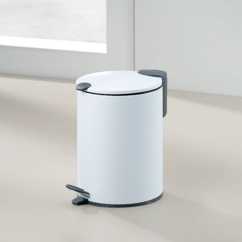 KELA Кош за отпадъци с педал “Mats“ – бял – 3 л.