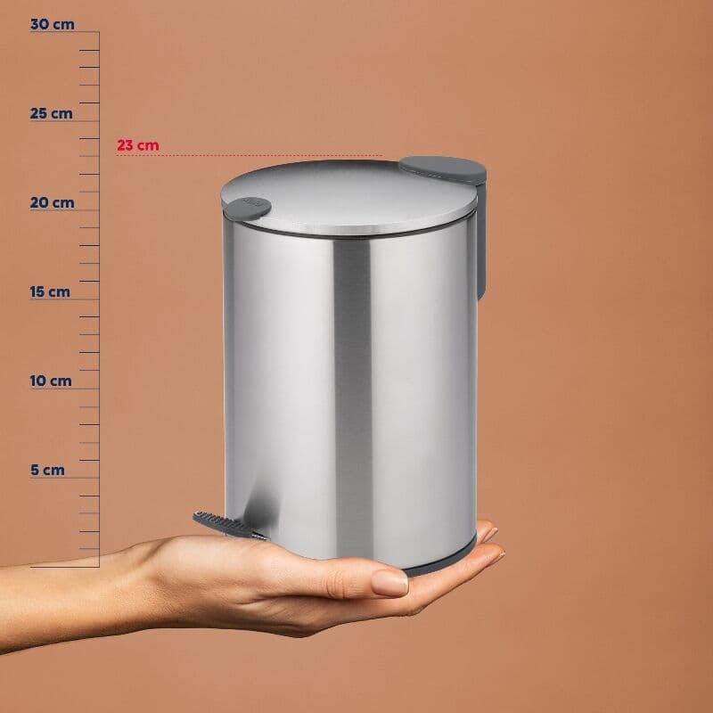 KELA Кош за отпадъци с педал “Mats“ – сребрист мат – 3 л.