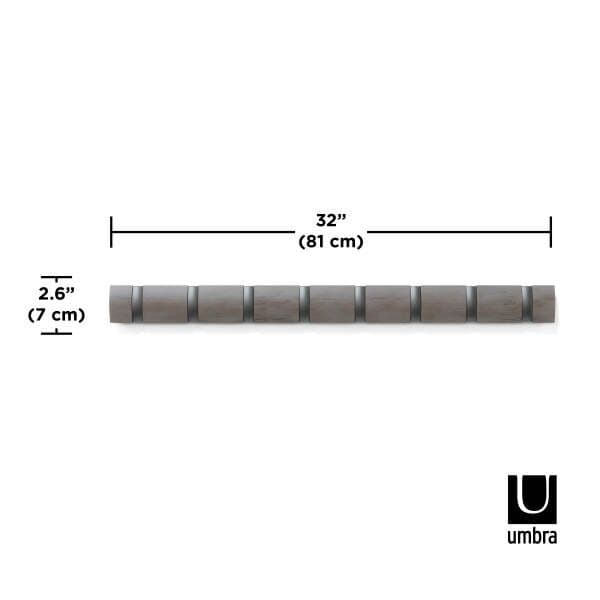 UMBRA Закачалка с 8 бр.куки “FLIP“ – цвят сив / калай