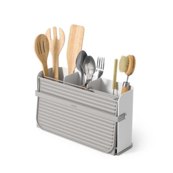 UMBRA Сушилник с приставка за прибори “SLING“ – цвят бял / сив