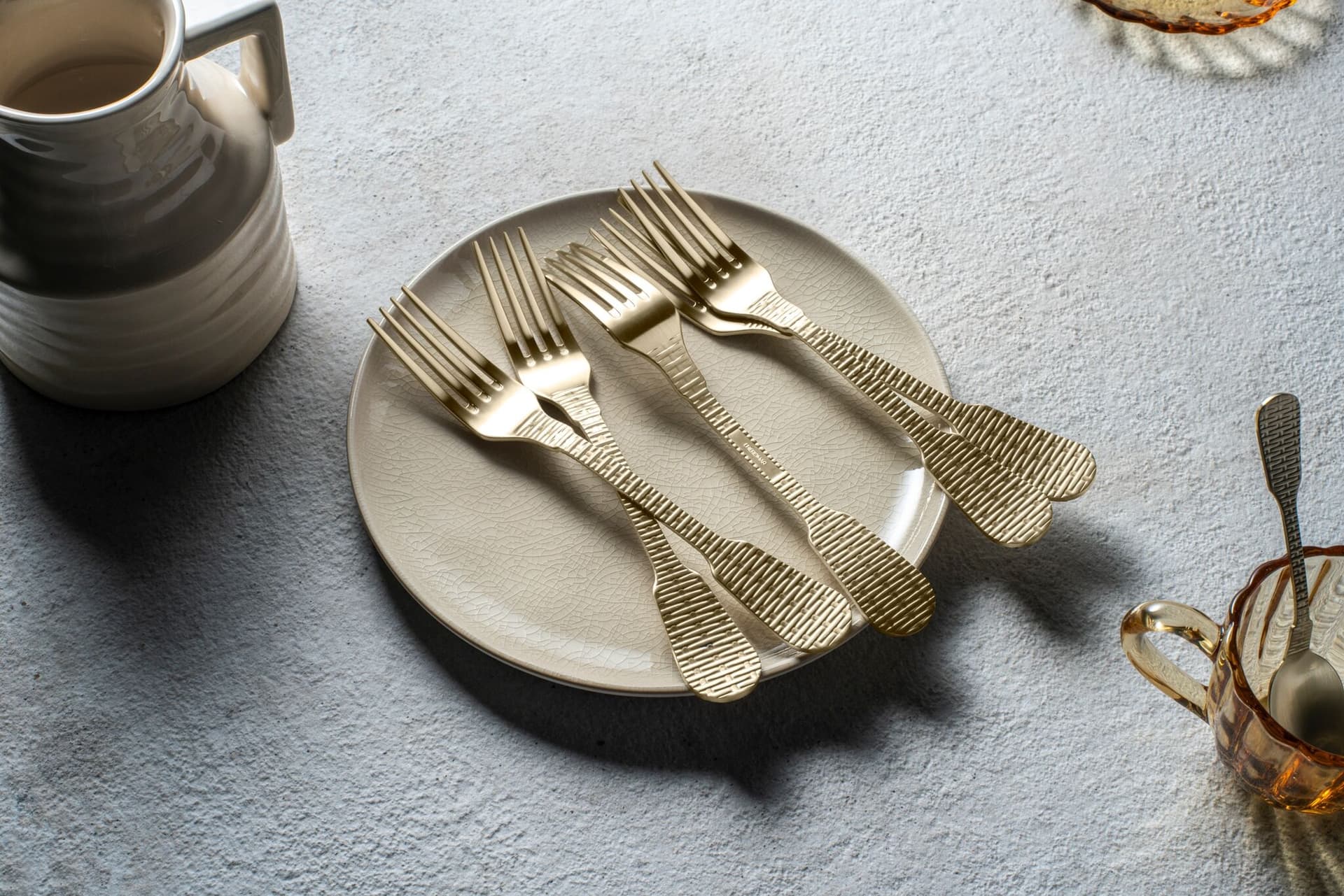 HERDMAR Прибори за хранене “OSIER“- 24 части – позлатени мат