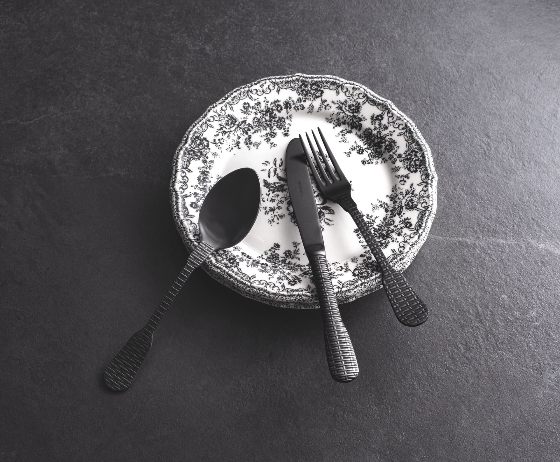 HERDMAR Прибори за хранене “OSIER“- 24 части – черен мат