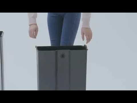 EKO Кош за разделно събиране на отпадъци с педал “E-CUBE“ – (28 + 18) литра – бял