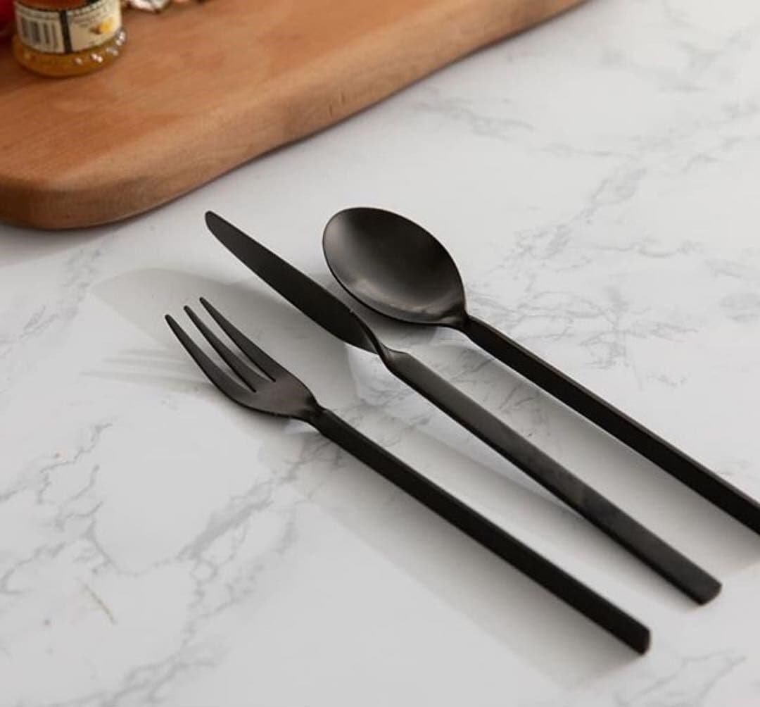 HERDMAR Прибори за хранене “MALMO“- 24 части – черен мат