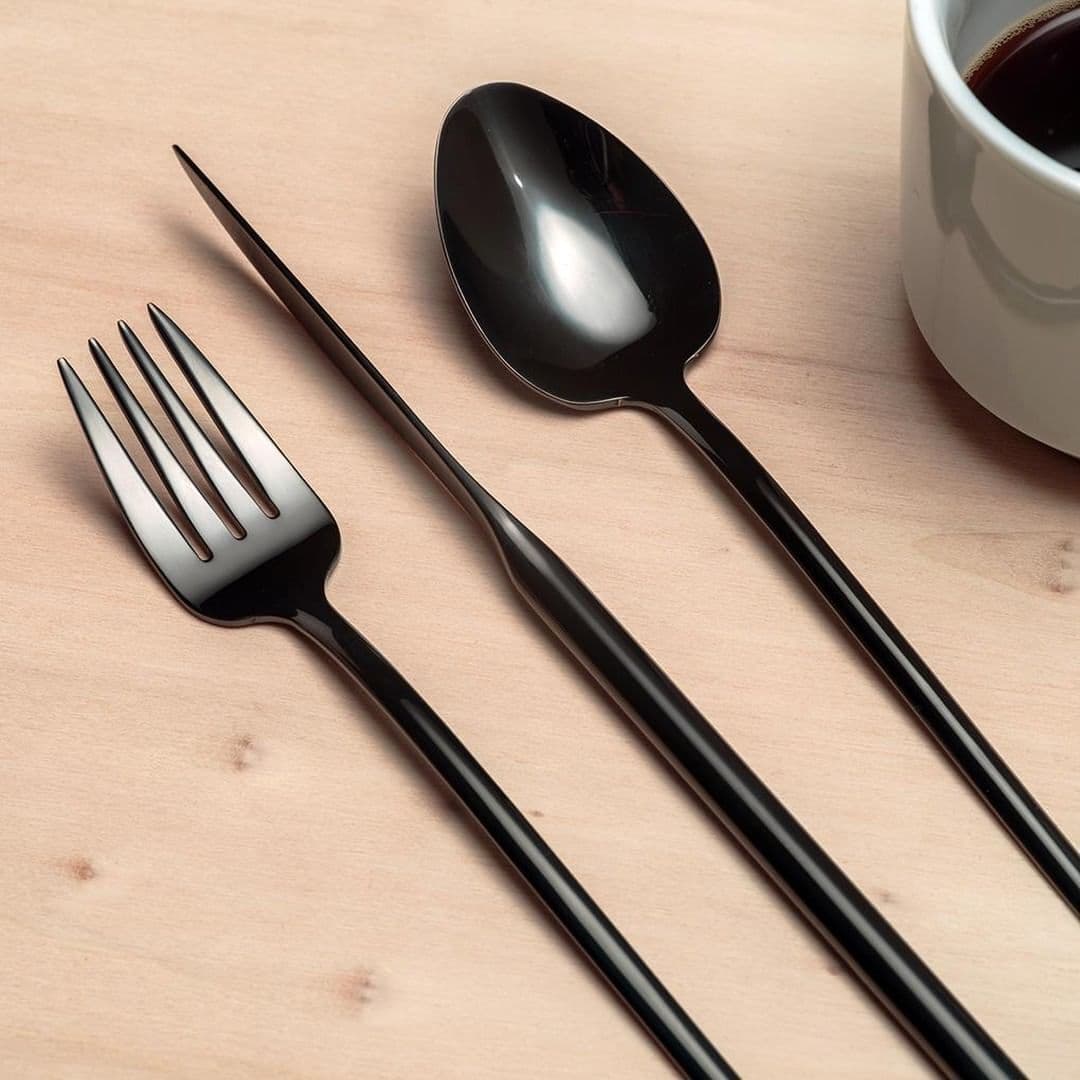 HERDMAR Прибори за хранене “STICK“- 24 части – черен мат