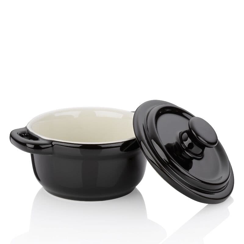 KELA Керамичнo гювече с капак “Malin“ – Ø 10 см. – черно