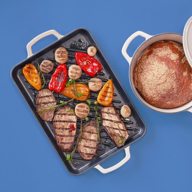 KELA Чугунена оребрена плоча за печене “Calido“- 35х25 см. – светло сива