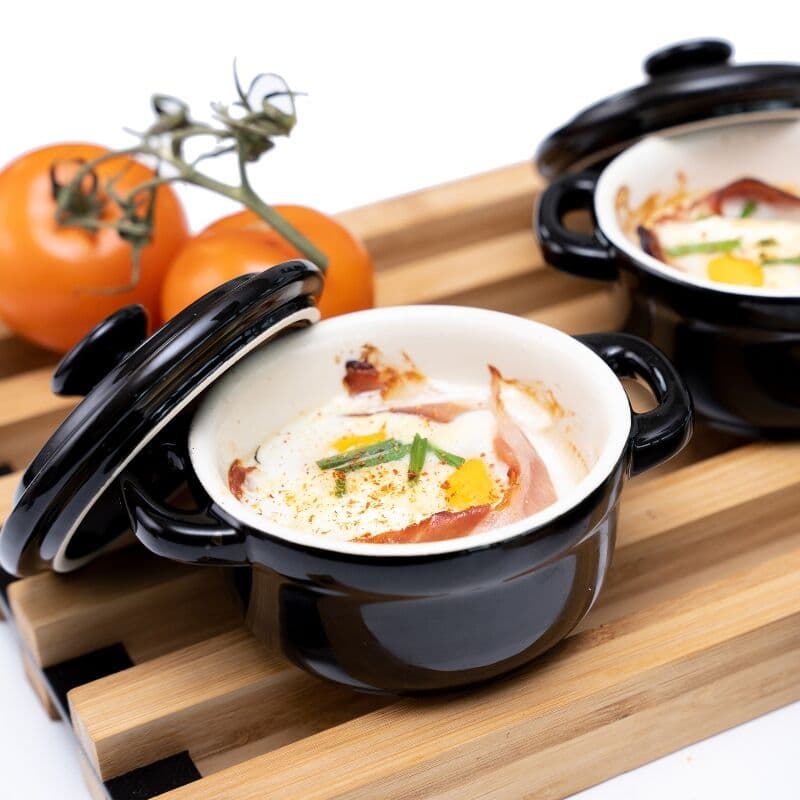 KELA Керамичнo гювече с капак “Malin“ – Ø 10 см. – светло сиво