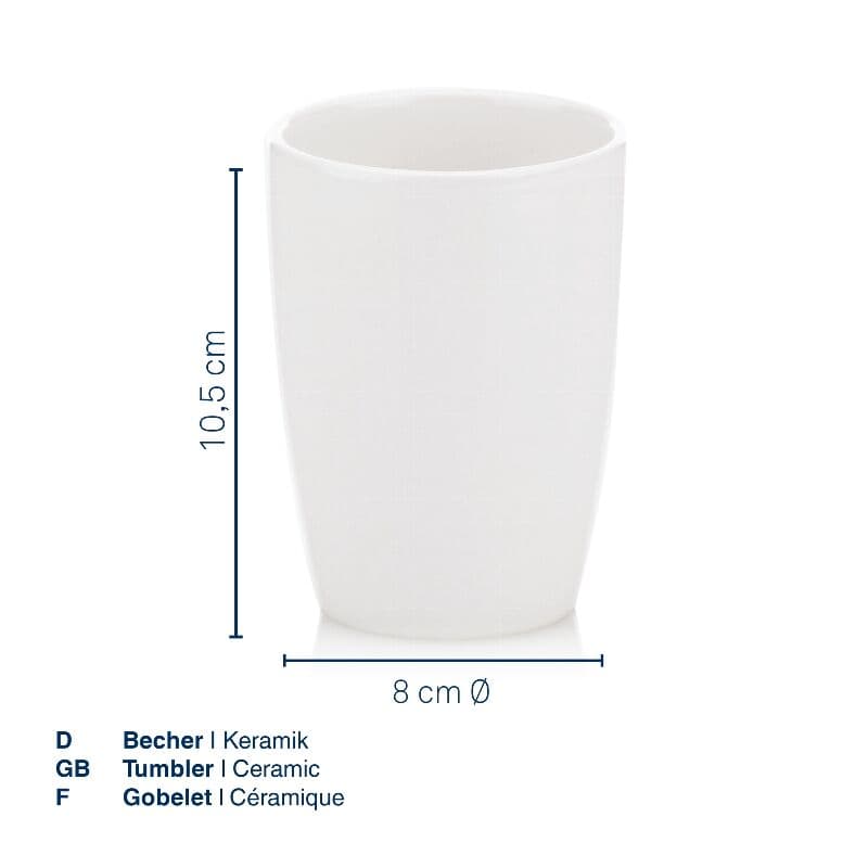 KELA Поставка/Чаша за четки за зъби “Natura“ – бялa