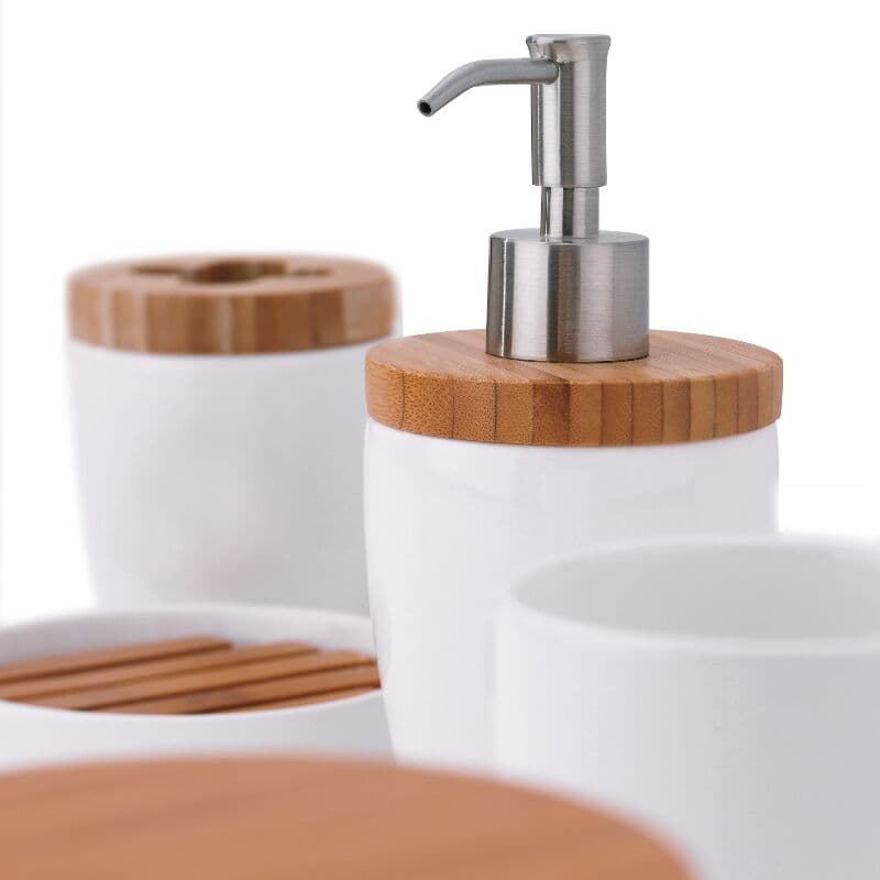 KELA Поставка/Чаша за четки за зъби “Natura“ – бялa