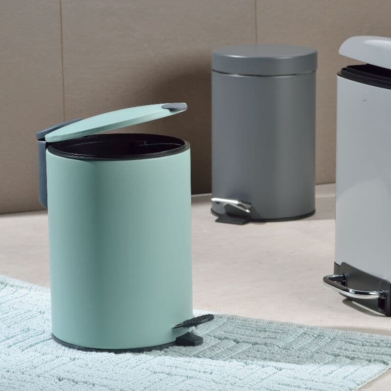 KELA Кош за отпадъци с педал “Mats“ – бледо зелен – 3 л.