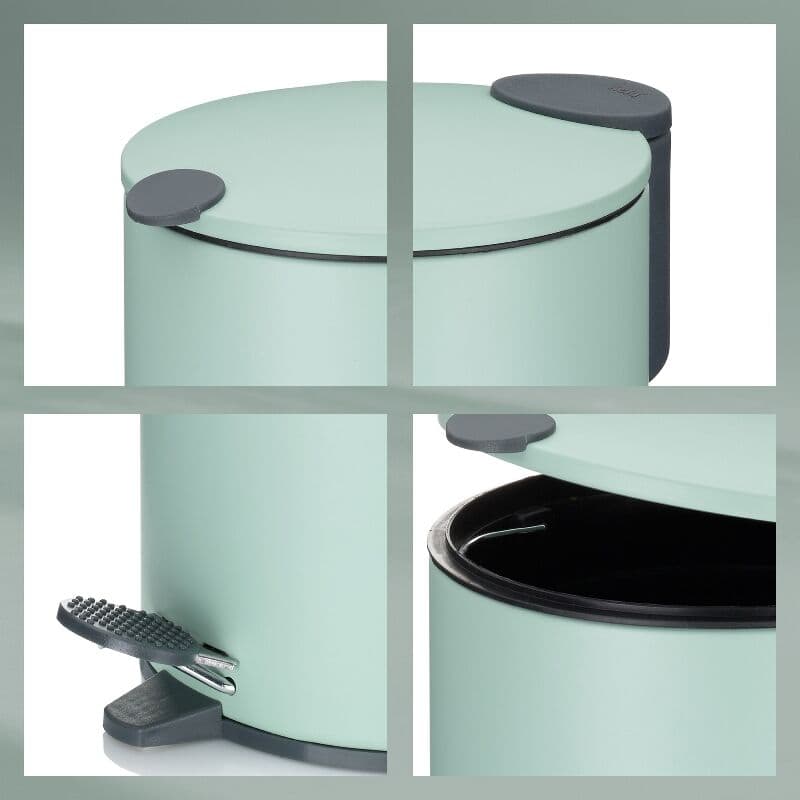 KELA Кош за отпадъци с педал “Mats“ – бледо зелен – 3 л.